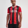 2023 2024 OGC Nice Mens Home Soccer Jersey Red Black Stripes