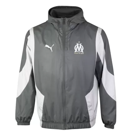 2023 2024 Olympique de Marseille Mens Pre Match Soccer Jacket Black Blue