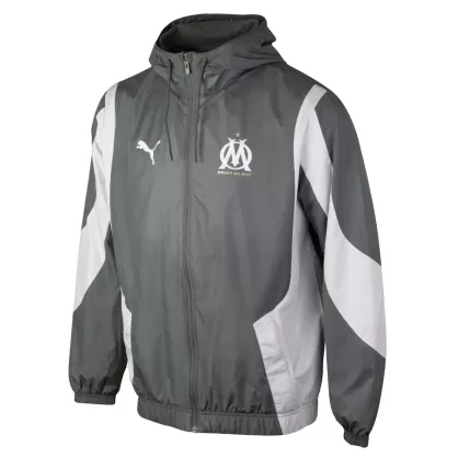 2023 2024 Olympique de Marseille Mens Pre Match Soccer Jacket Black Blue