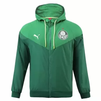 2023 2024 Palmeiras Mens Green Full Zip Hooded Windrunner Soccer Jacket