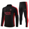 2023 2024 Paris Saint Germain Mens Black Training Technical Soccer Tracksuit Kit