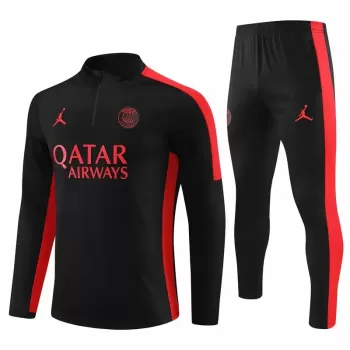 2023 2024 Paris Saint Germain Mens Black Training Technical Soccer Tracksuit Kit