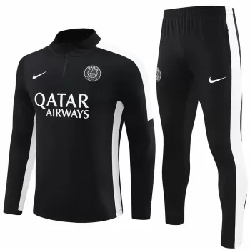 2023 2024 Paris Saint Germain Mens Black Training Technical Soccer Tracksuit Kit