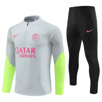 2023 2024 Paris Saint Germain Mens Grey Training Technical Soccer Tracksuit Kit