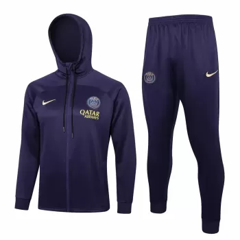 2023 2024 Paris Saint Germain Mens Navy Hooded Presentation Soccer Tracksuit Kit