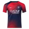 2023 2024 Paris Saint Germain Mens Pre Match Soccer Jersey Red Blue Gradient