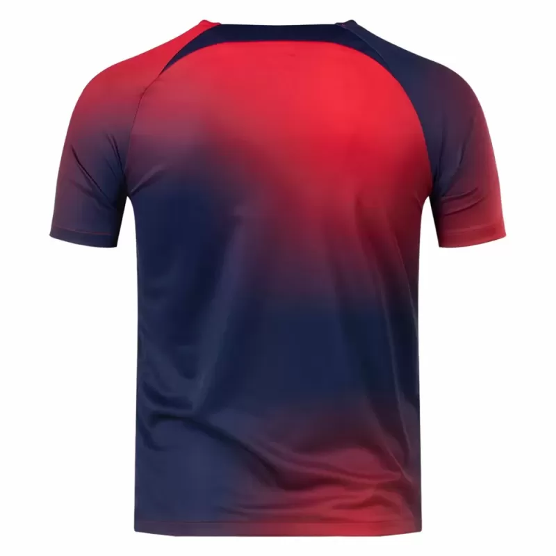2023 2024 Paris Saint Germain Mens Pre Match Soccer Jersey Red Blue Gradient
