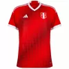 2023 2024 Peru Mens Away Soccer Jersey White Red Pinstripe