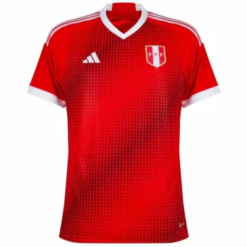 2023 2024 Peru Mens Away Soccer Jersey White Red Pinstripe