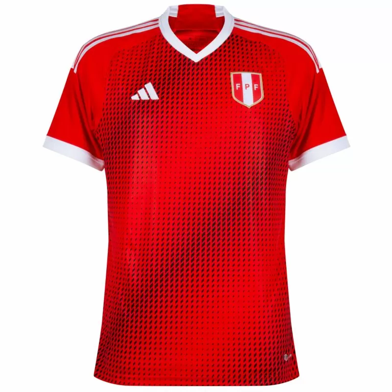 2023 2024 Peru Mens Away Soccer Jersey White Red Pinstripe 2023 2024 Peru Mens Away Soccer Jersey White Red Pinstripe