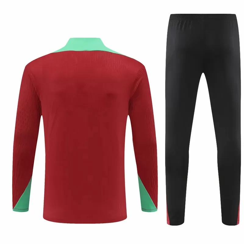 2023 2024 Portugal Mens Red Training Technical Soccer Tracksuit Kit 2023 2024 Portugal Mens Red Training Technical Soccer Tracksuit Kit
