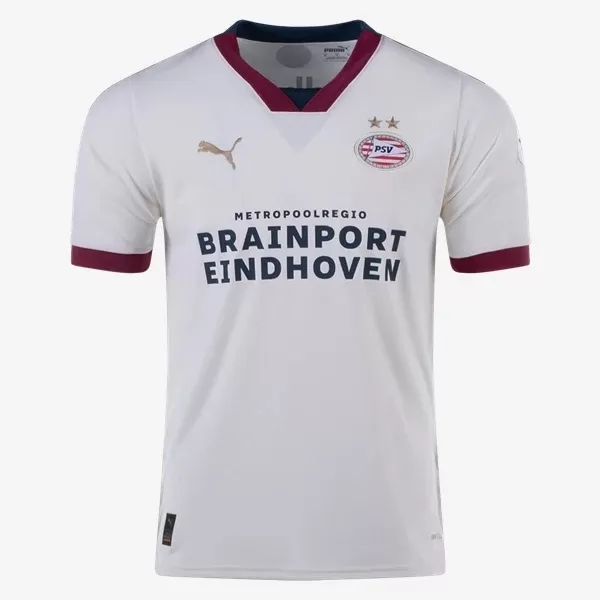 2023 2024 PSV Eindhoven Mens Away Soccer Jersey Beige Burgundy 2023 2024 PSV Eindhoven Mens Away Soccer Jersey Beige Burgundy