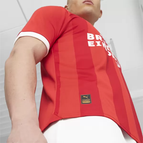 2023 2024 PSV Eindhoven Mens Home Soccer Jersey Red White Stripe