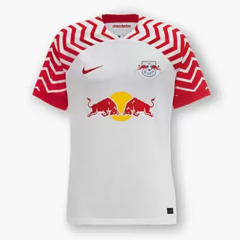 2023 2024 RB Leipzig Mens Home Soccer Jersey Red White Stripe