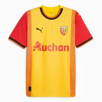 2023 2024 RC Lens Mens Home Soccer Jersey Yellow Red