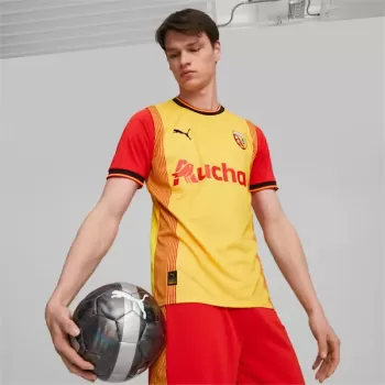 2023 2024 RC Lens Mens Home Soccer Jersey Yellow Red