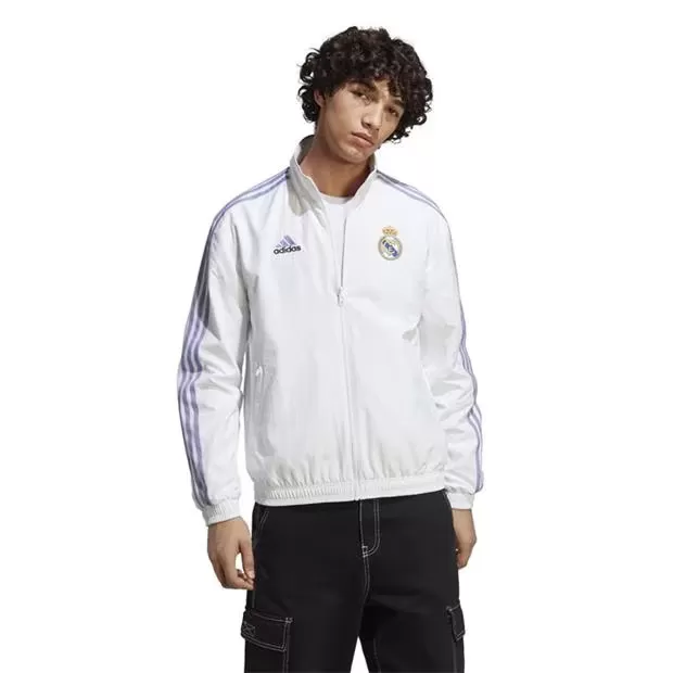 2023 2024 Real Madrid Mens Anthem Reversible Soccer Jacket Blue 2023 2024 Real Madrid Mens Anthem Reversible Soccer Jacket Blue