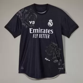 2023 2024 Real Madrid Mens Fourth Soccer Jersey Black Floral Design