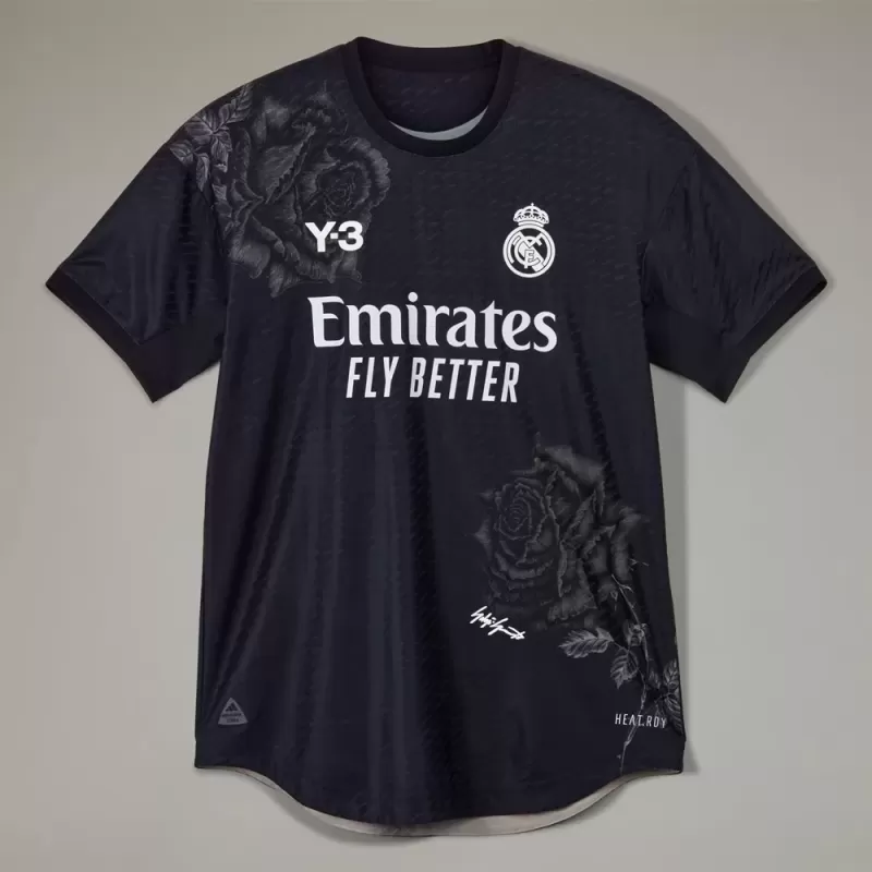 2023 2024 Real Madrid Mens Fourth Soccer Jersey Black Floral Design 2023 2024 Real Madrid Mens Fourth Soccer Jersey Black Floral Design