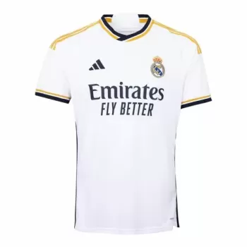 2023 2024 Real Madrid Mens Home Soccer Jersey White Gold
