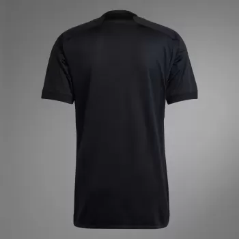 2023 2024 Real Madrid Mens Third Soccer Jersey Black Gold Henley