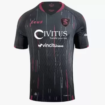 2023 2024 Salernitana 1919 Mens Third Soccer Jersey Black Wine Red