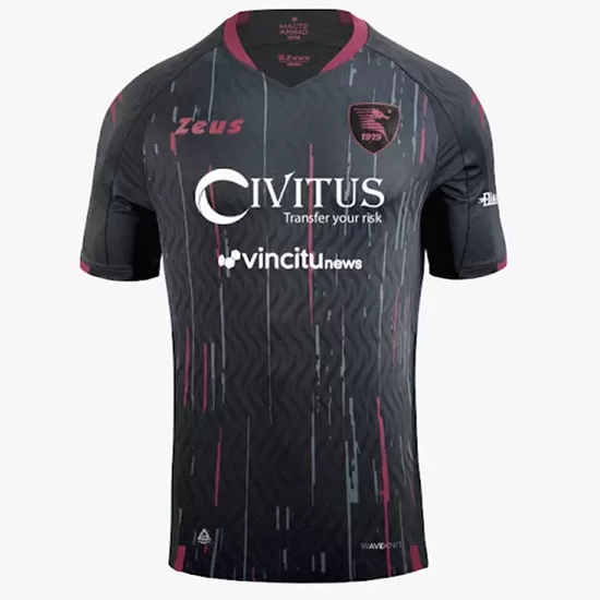 2023 2024 Salernitana 1919 Mens Third Soccer Jersey Black Wine Red