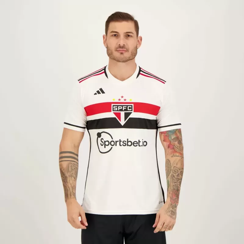 2023 2024 Sao Paulo Mens Home Soccer Jersey White