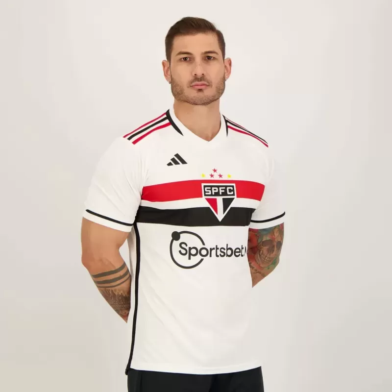 2023 2024 Sao Paulo Mens Home Soccer Jersey White