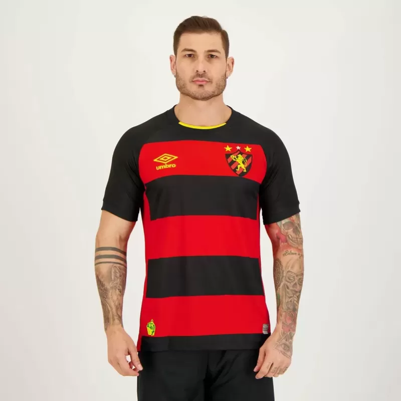 2023 2024 Sport Recife Mens Home Soccer Jersey Red Black 2023 2024 Sport Recife Mens Home Soccer Jersey Red Black