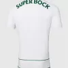 2023 2024 Sporting CP Mens Away Soccer Jersey White Green Pinstripe