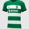 2023 2024 Sporting CP Mens Home Soccer Jersey Green White Hoops