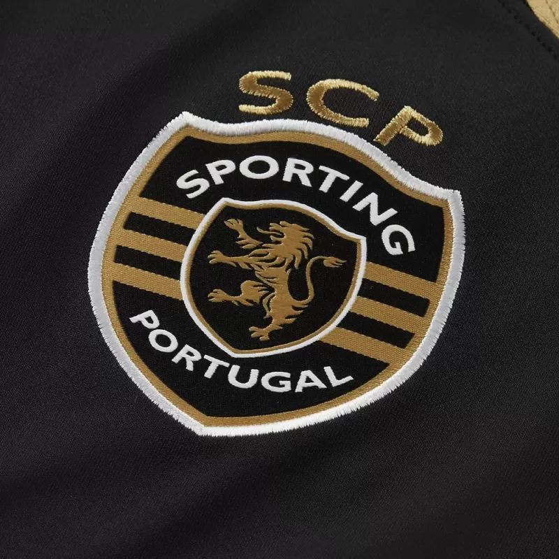 2023 2024 Sporting CP Mens Third Soccer Jersey Black Gold