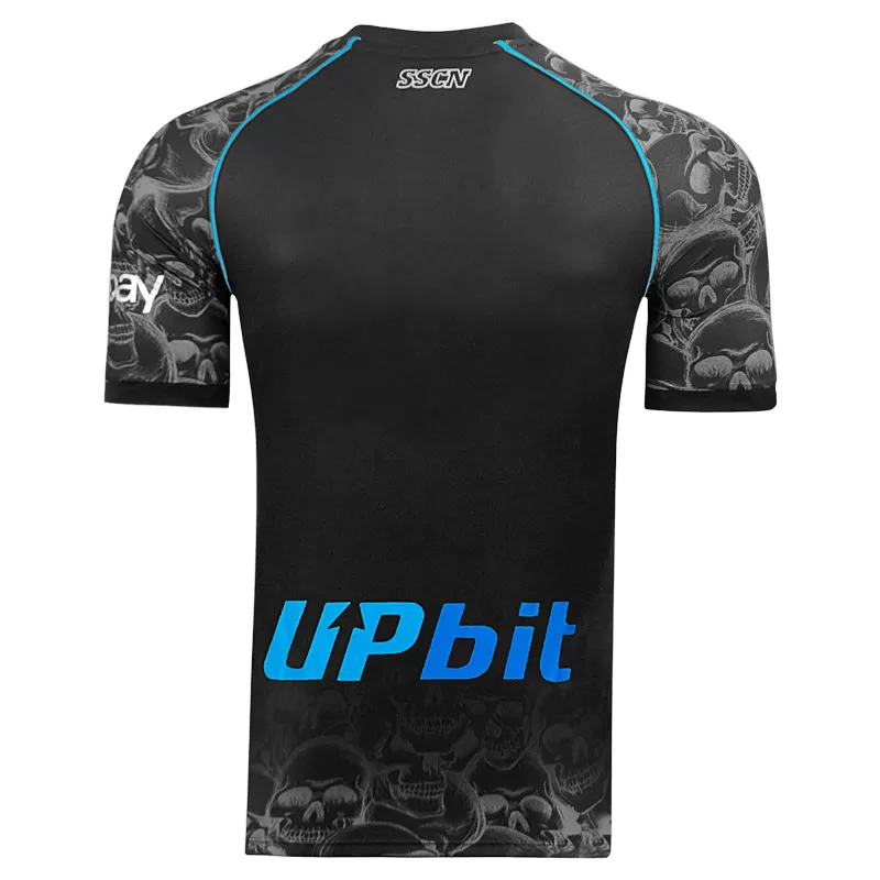 2023 2024 SSC Napoli Mens Halloween Match Soccer Jersey Skulls Edition