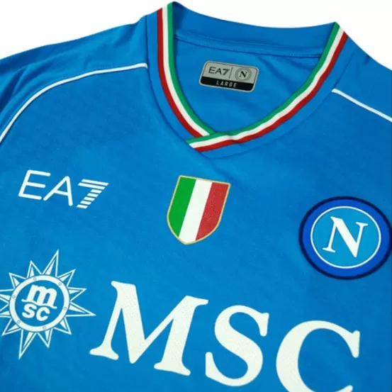 2023 2024 SSC Napoli Mens Home Soccer Jersey Sky Blue New Era