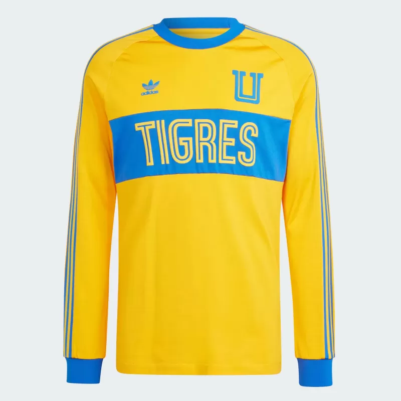 2023 2024 Tigres UANL Mens Long Sleeve Retro Style Jersey Gold 2023 2024 Tigres UANL Mens Long Sleeve Retro Style Jersey Gold