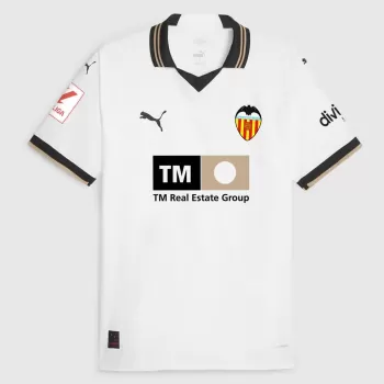 2023 2024 Valencia CF Mens Home Soccer Jersey White Black