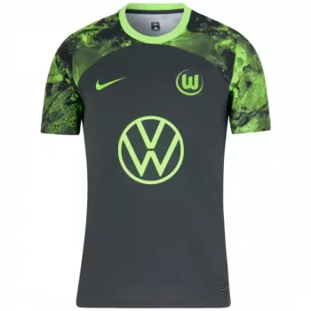 2023 2024 VfL Wolfsburg Mens Away Soccer Jersey Grey Marbled