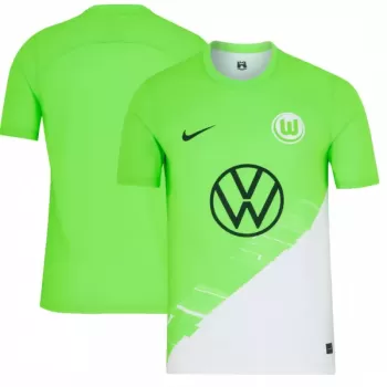 2023 2024 VfL Wolfsburg Mens Home Soccer Jersey Bright Green