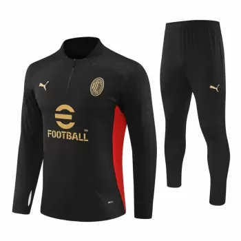 2024 2025 AC Milan Mens Black Training Technical Soccer Tracksuit Kit