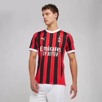 2024 2025 AC Milan Mens Home Authentic Soccer Jersey Genome Stripes Player Version