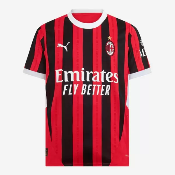 2024 2025 AC Milan Mens Home Soccer Jersey Red Black Genome Stripes 2024 2025 AC Milan Mens Home Soccer Jersey Red Black Genome Stripes