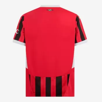 2024 2025 AC Milan Mens Home Soccer Jersey Red Black Genome Stripes