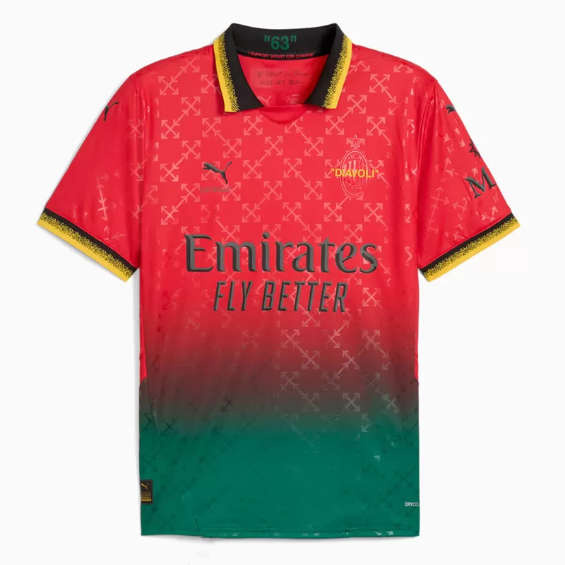 2024 2025 AC Milan Mens Special Edition Soccer Jersey 1963 Tribute Red Green 2024 2025 AC Milan Mens Special Edition Soccer Jersey 1963 Tribute Red Green