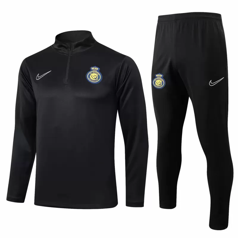 2024 2025 Al Nassr FC Mens Black Training Technical Soccer Tracksuit 2024 2025 Al Nassr FC Mens Black Training Technical Soccer Tracksuit