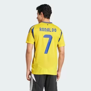 2024 2025 Al Nassr FC Mens Home Authentic Soccer Jersey Yellow Blue