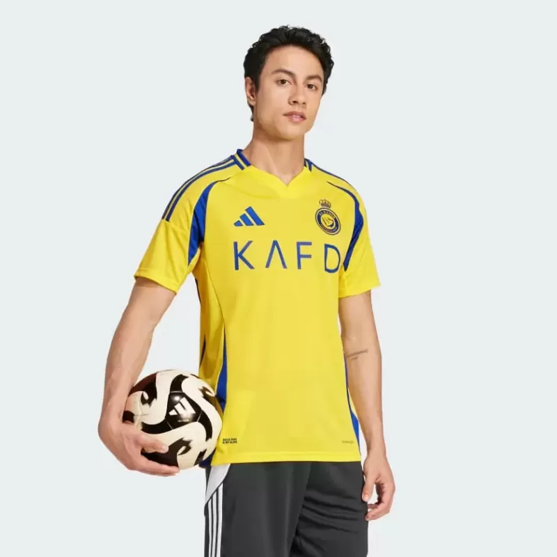 2024 2025 Al Nassr FC Mens Home Authentic Soccer Jersey Yellow Blue 2024 2025 Al Nassr FC Mens Home Authentic Soccer Jersey Yellow Blue