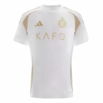 2024 2025 Al Nassr FC Mens Third Soccer Jersey White Gold