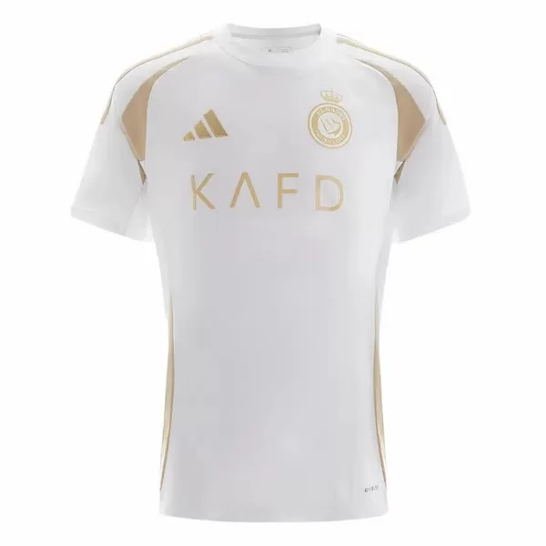 2024 2025 Al Nassr FC Mens Third Soccer Jersey White Gold