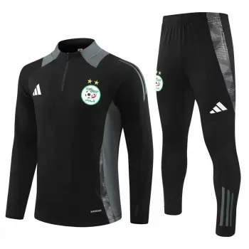 2024 2025 Algeria Mens Black Training Technical Soccer Tracksuit Kit